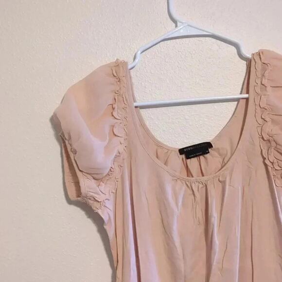 BCBGmaxazaria pink puff sleeve blouse size medium - Picture 4 of 5
